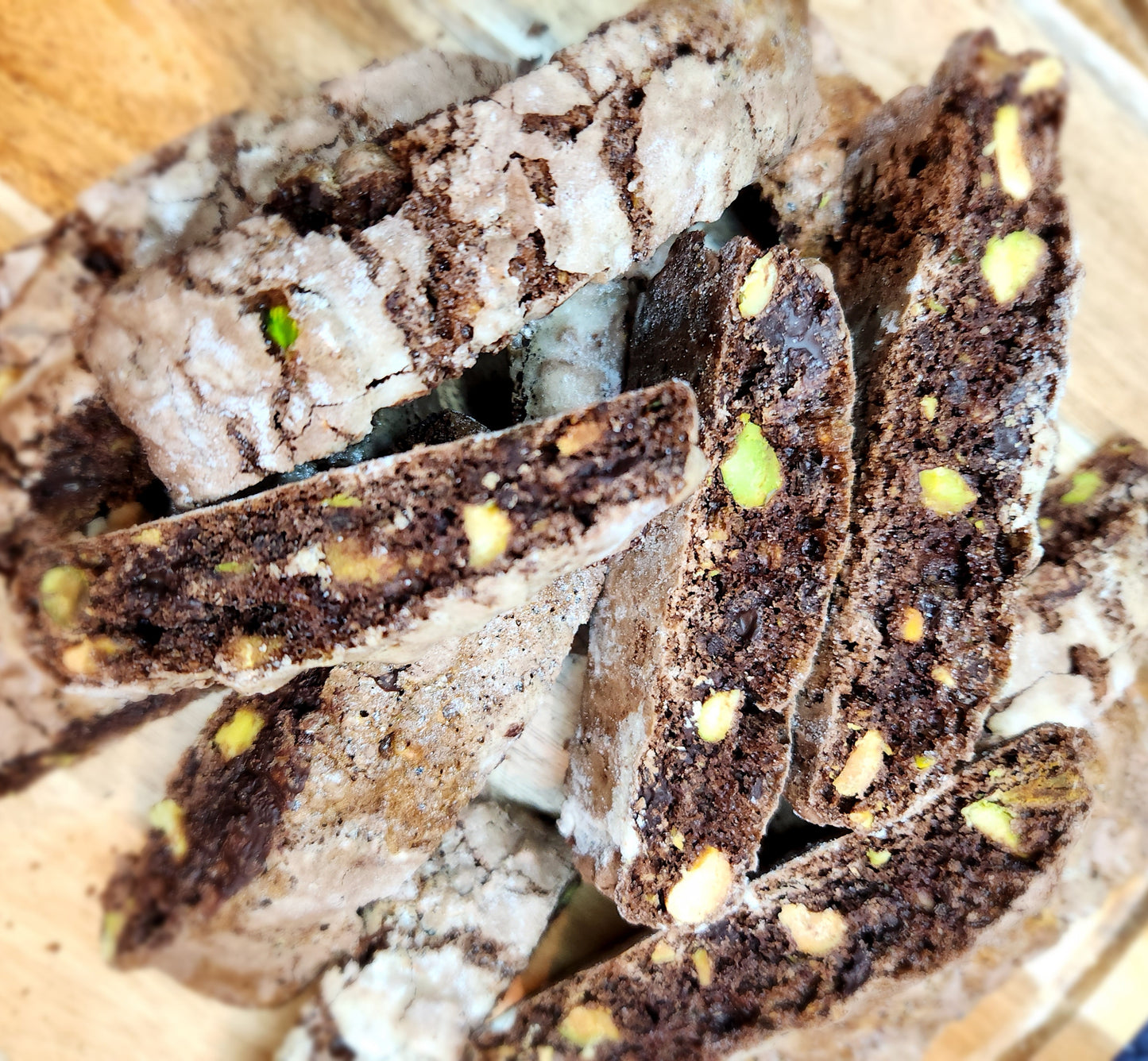 Double Chocolate & Pistachio Biscottis