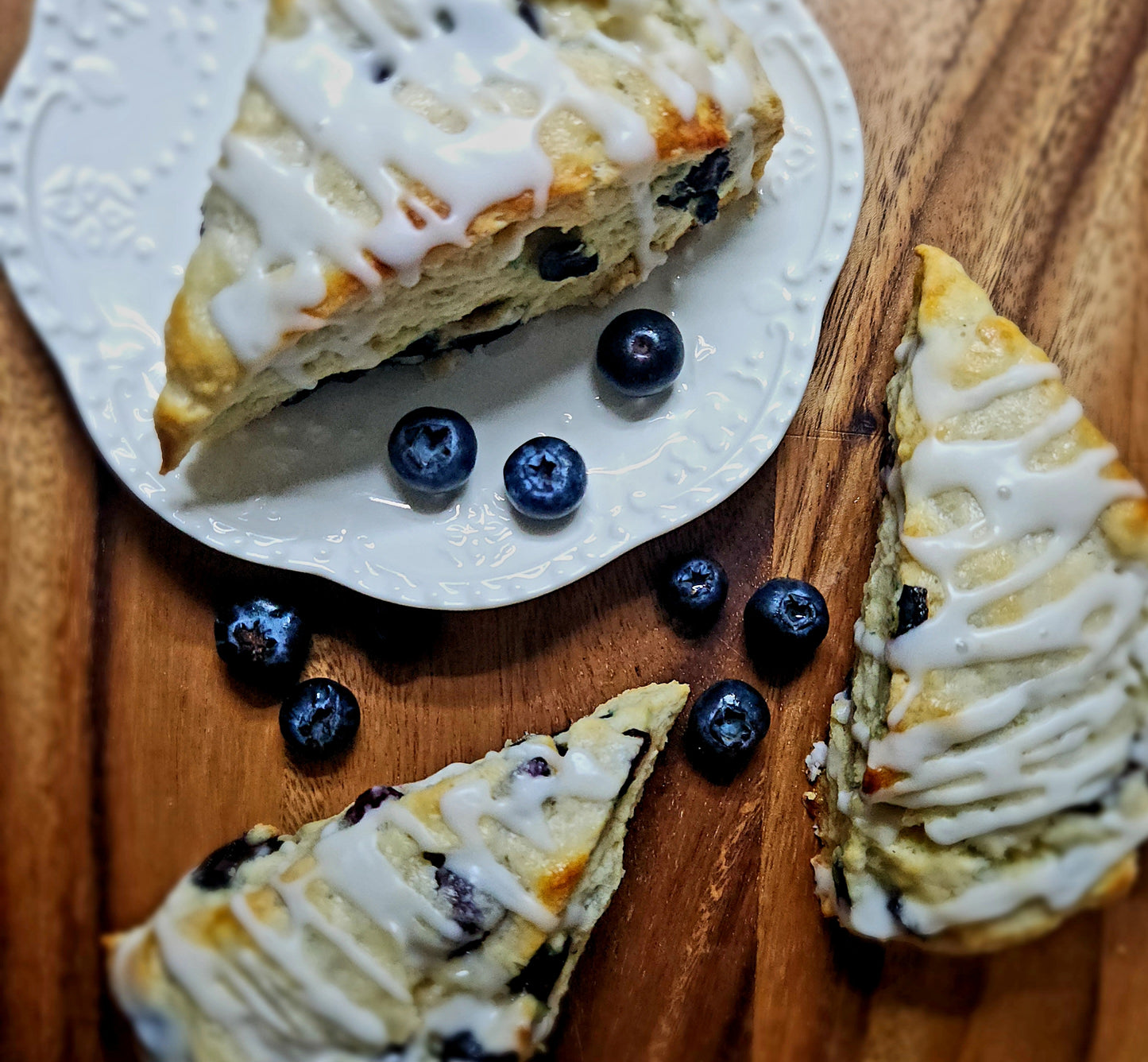 Blueberry Scone with Lemon Frosting