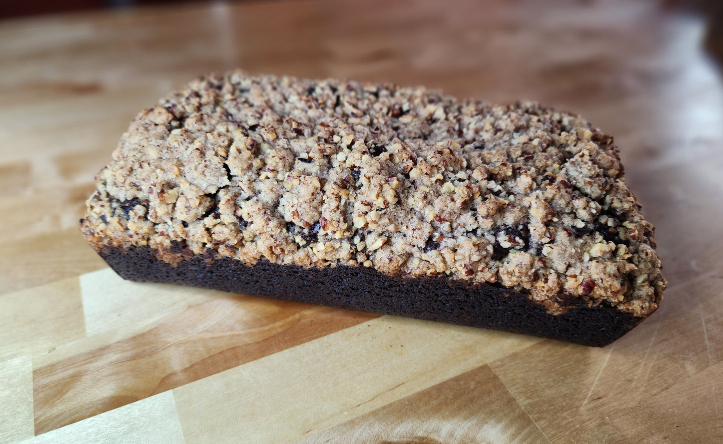 Chocolate Pumpkin Spice Cake with Cinnamon & Pecan Streusel